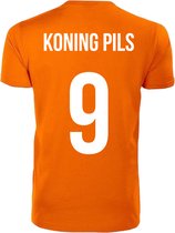 Oranje T-shirt - Koning Pils - Koningsdag - EK - WK - Voetbal - Sport - Unisex - Maat M