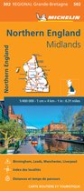 Regionale kaarten Michelin - Michelin Wegenkaart 502 Engeland Noord - Midlands