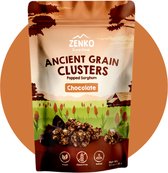 ZENKO Ancient Grain Clusters - Chocolate (12x35g) | Vegan, glutenvrij, 10% proteïne | Gezonde snack | Beter dan popcorn!