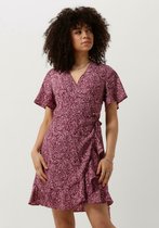 Colourful Rebel Telsi Floral Short Sleeve Wrap Dress Jurken Dames - Kleedje - Rok - Jurk - Roze - Maat XS