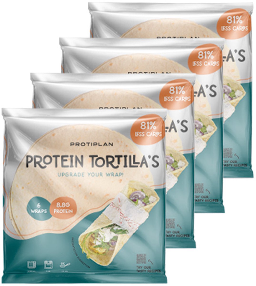 Protiplan - Tortilla Wraps Atkins Recept - Voordeelpakket - 24 x 40 g - Koolhydraatarm - Eiwitrijk