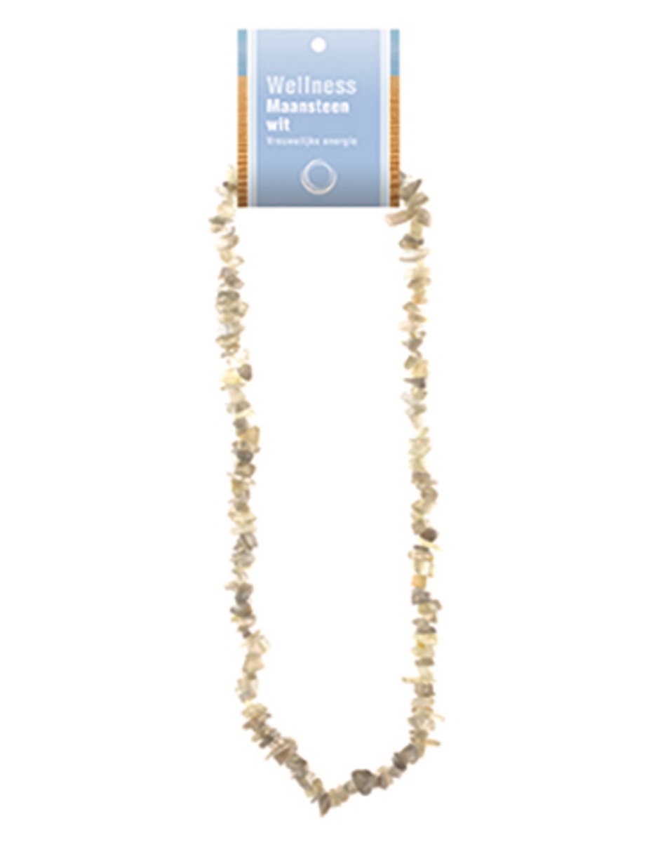 Maansteen wit splitketting + kaart