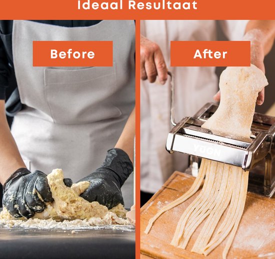Machine à pâtes YUGN Faites vos propres pâtes - Recettes de pâtes telles que les pâtes au pesto et les spaghettis à la bolognaise - Comprend une tasse et une pince de table interchangeables et des pieds en caoutchouc - eBook gratuit