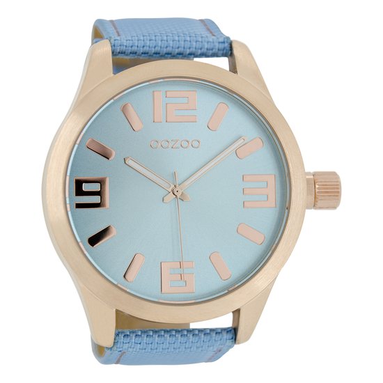 OOZOO Timepieces C6614 - Montre - 50 mm - Cuir - Blauw