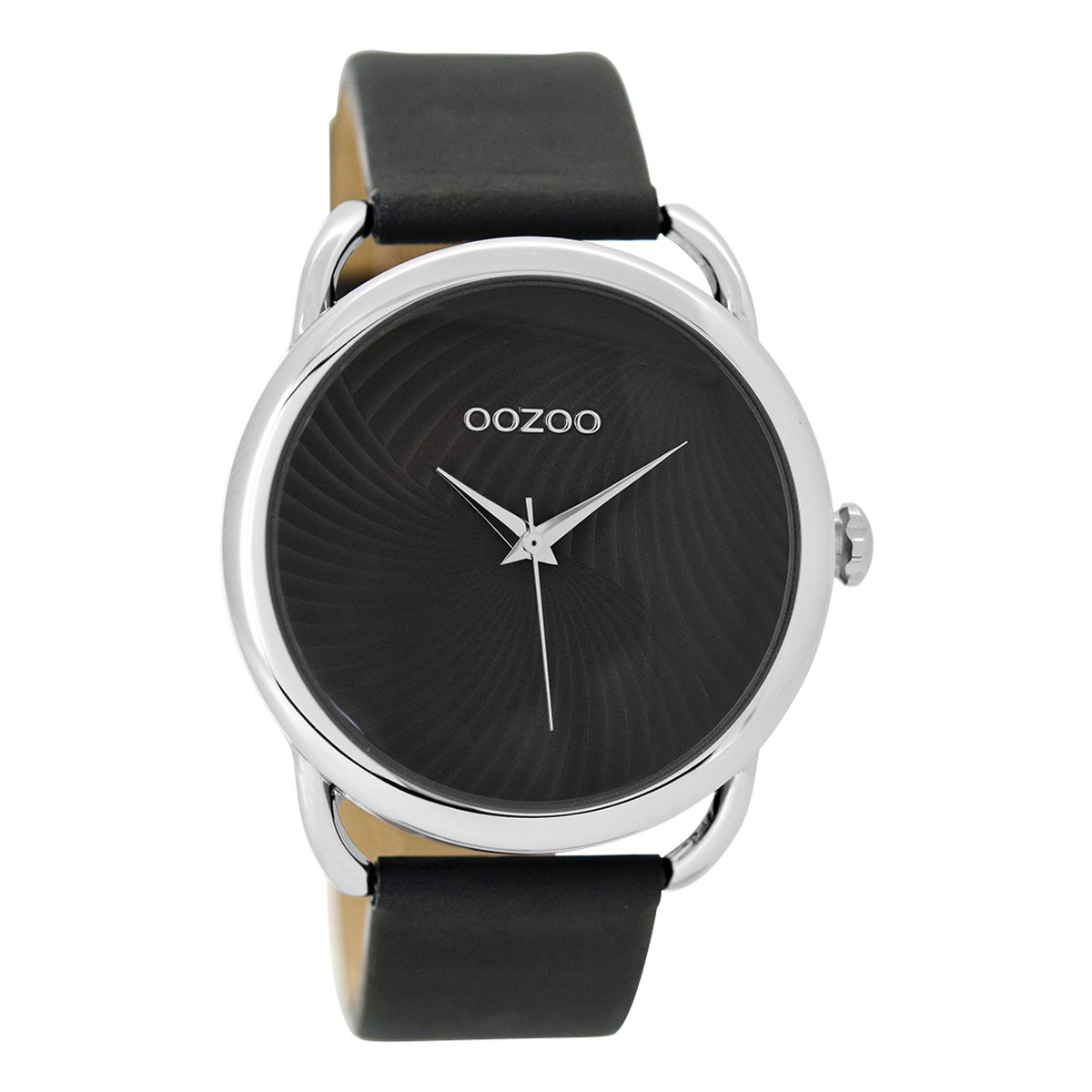 OOZOO Timepieces - Zilverkleurige horloge met olifant grijze leren band - C9163