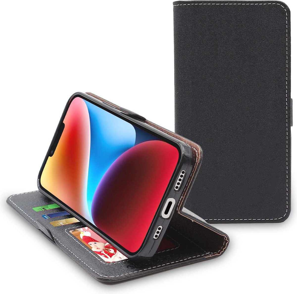 ebestStar - Hoes geschikt voor iPhone 14 Plus Apple, Wallet Etui, Book case hoesje, Zwart