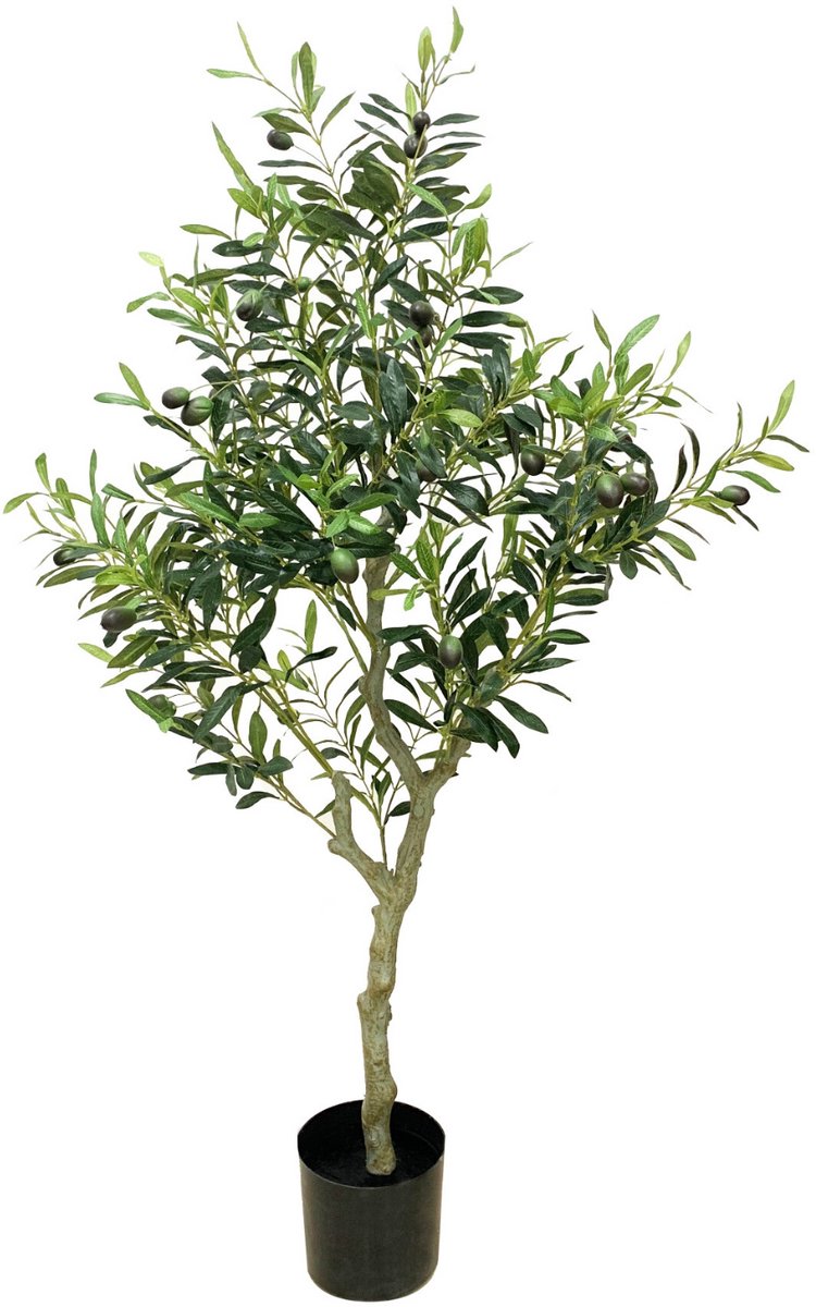 Kunst Olijfboom 120cm | Olijf Kunstplant | Neppe Olijfboom | Kunstplant voor Binnen | Valse Olijfboom