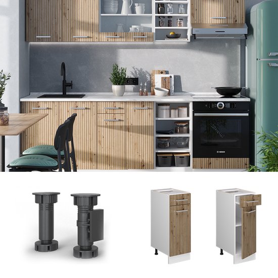Hangkast R-Line Artisanaal eiken 60 cm Vicco | Artisanaal eiken/Goudkraft eiken | Wandkast 60 cm | 406673140971606