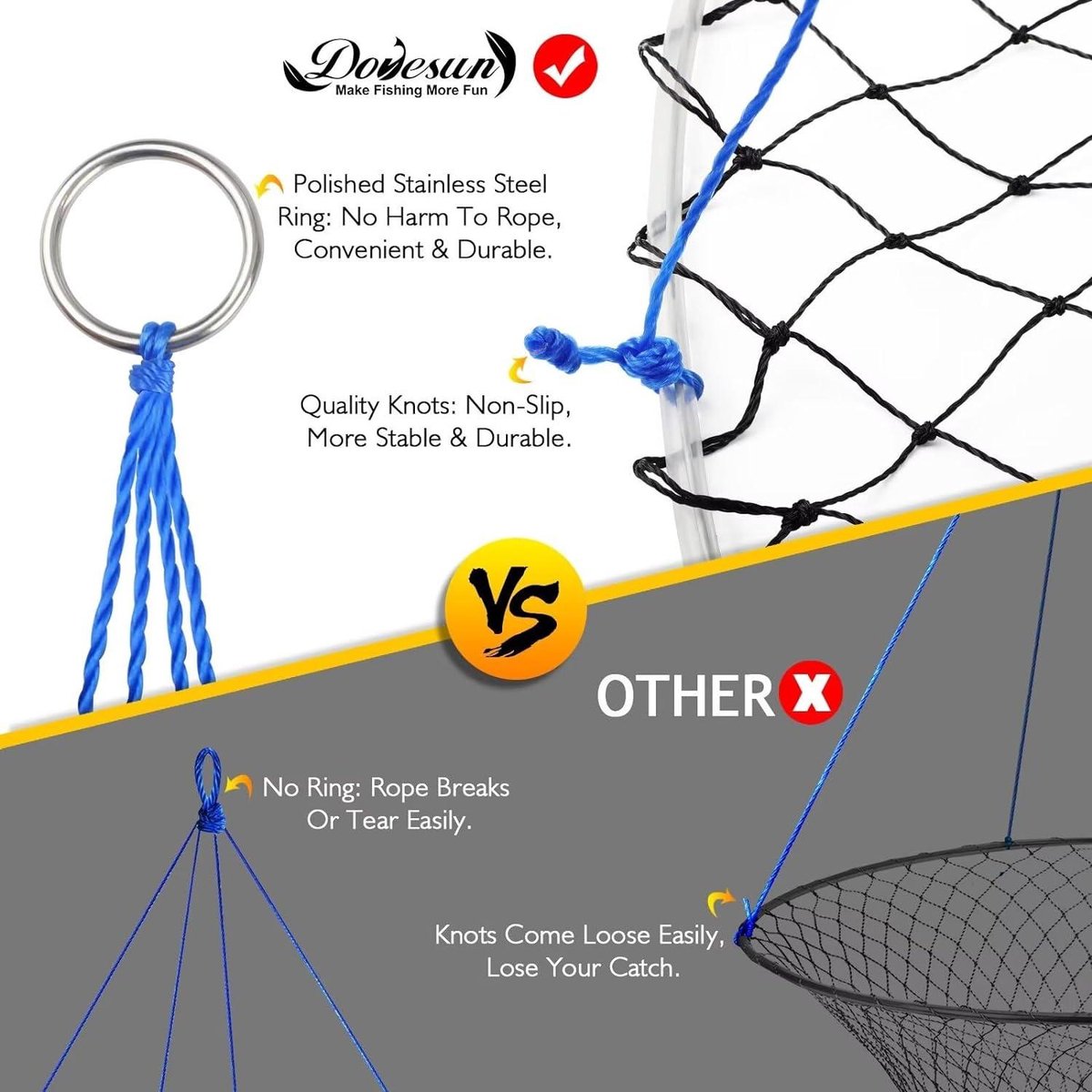 Cocoarm Werpnet voor het vissen, visnet, handgooier, visnet