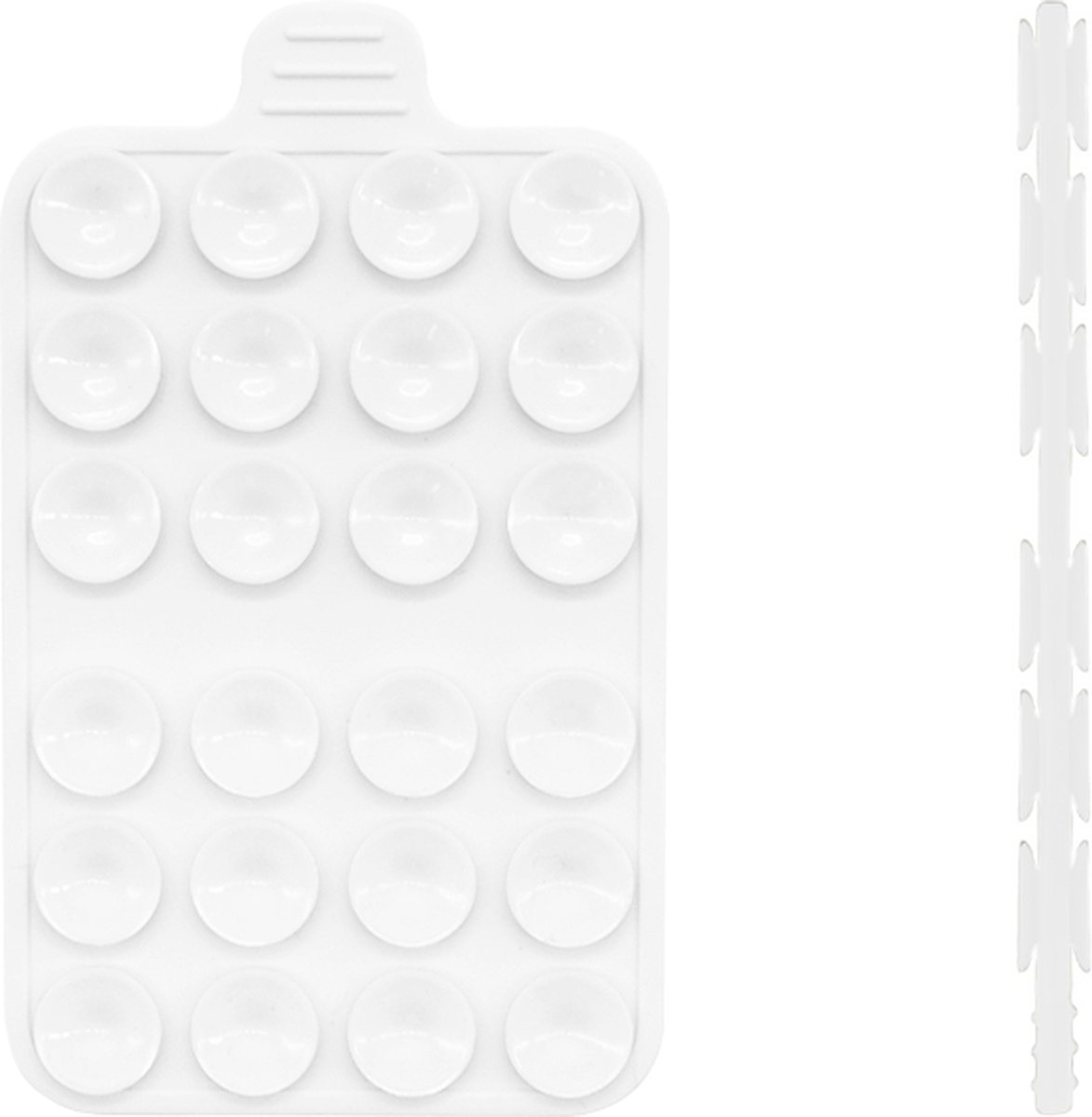 Tectier Dubbelzijdige Zuignap voor Telefoon - Zuignap Telefoon – Zoals Octobuddy – Zuignap Telefoonbutton – Zuignap Hoesje - 55mm x 91mm x 5mm - Herbruikbare Zuignap - Plakt aan Beide Kanten – Wit