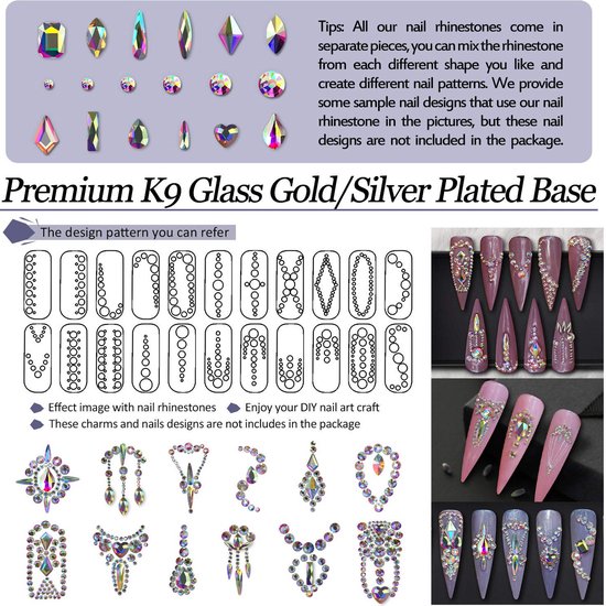 Elysee Beauty AB rhinestone set - nagel strass steentjes - Nagel diamantjes - Nail gems - Nagel decoratie