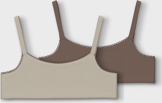 Name It Kinder Topjes Meisjes NKFSHORT Bruin 2 Pack Maat 134 140 bol