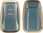 kwmobile autosleutel hoesje geschikt voor Toyota 2-knops autosleutel Smart Key hoes - TPU autosleutel behuizing - Beschermende auto sleutel case - Sleuteletui in zwart / donkerblauw