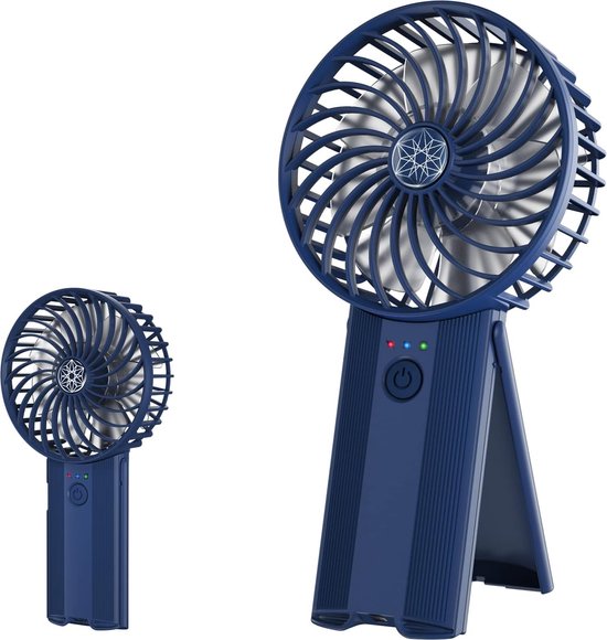 FlinQ Handventilator - Draagbare Ventilator - Mini Fan Oplaadbaar - Kleine Portable Ventilator met USB - Draadloze Tafelventilator - Wit/Roze