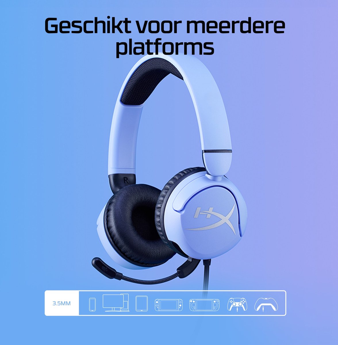HyperX Cloud Mini - Gaming Headset - Kleur Lavender - Voor Jonge Gamers - Bedraad