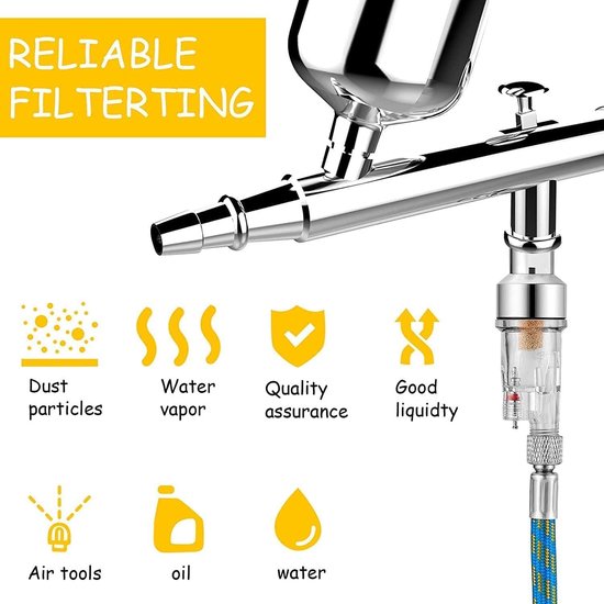 ABEST Airbrush-Sprühpistole, 0,2 mm / 0,3 mm / 0,5 mm, Doppelwirkung