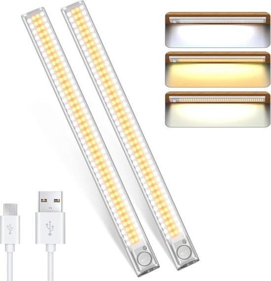 MERTTURM Kastlamp 160 LEDs met Bewegingssensor, Oplaadbaar 1800 mAh, Dimbare Sensorlamp