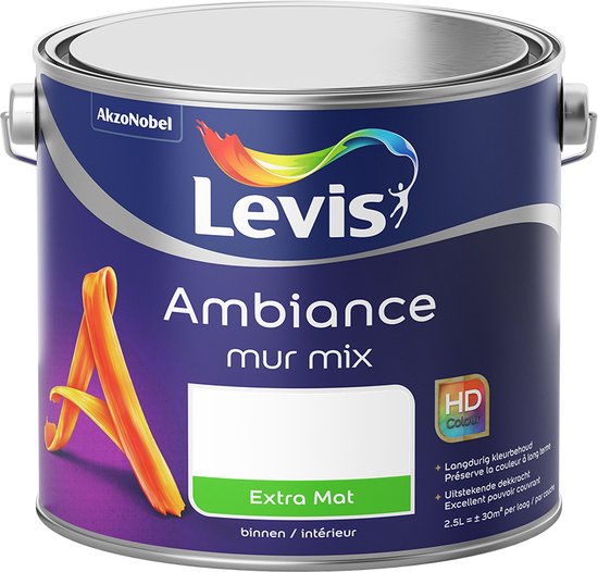 Peinture pour les murs Levis Ambiance Extra Mat - Blanc Marbre - 2,5 L