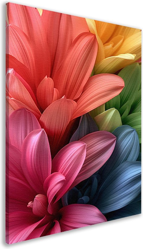 Tableau Fleurs - Tableau Plantes - Tableau toile Feuilles - Décoration salon industriel - Décoration murale - Art mural toile 80x120 cm