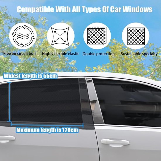 Zonwering voor in de auto, baby, met uv-bescherming, reflecterende, magnetische zijkanten, autoruiten, zonneklep, hittebescherming, gordijn, beschermt kinderen, volwassenen en huisdieren, 2 stuks Zonwering voor in de auto, baby, met uv-bescherming, reflecterende, magnetische zijkanten, autoruiten, zonneklep, hittebescherming, gordijn, beschermt kinderen, volwassenen en huisdieren, 2 stuks