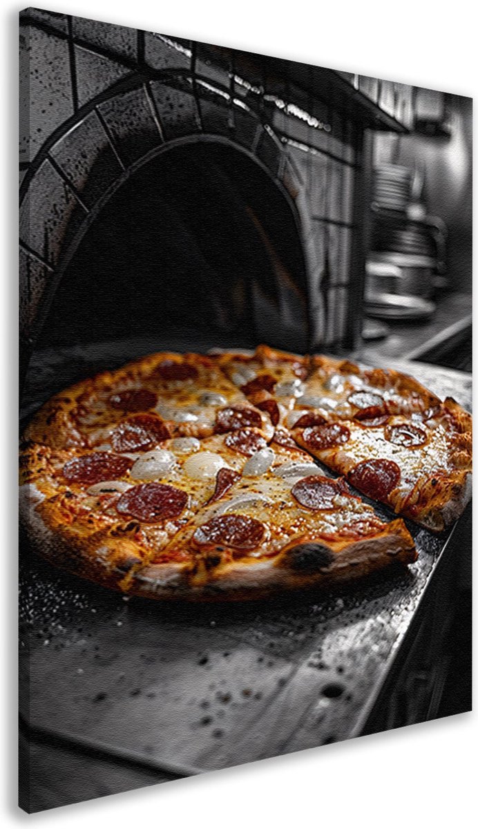 Pizza schilderijen - Voedsel schilderij - Canvas schilderij Oven - Woonkamer decoratie ind