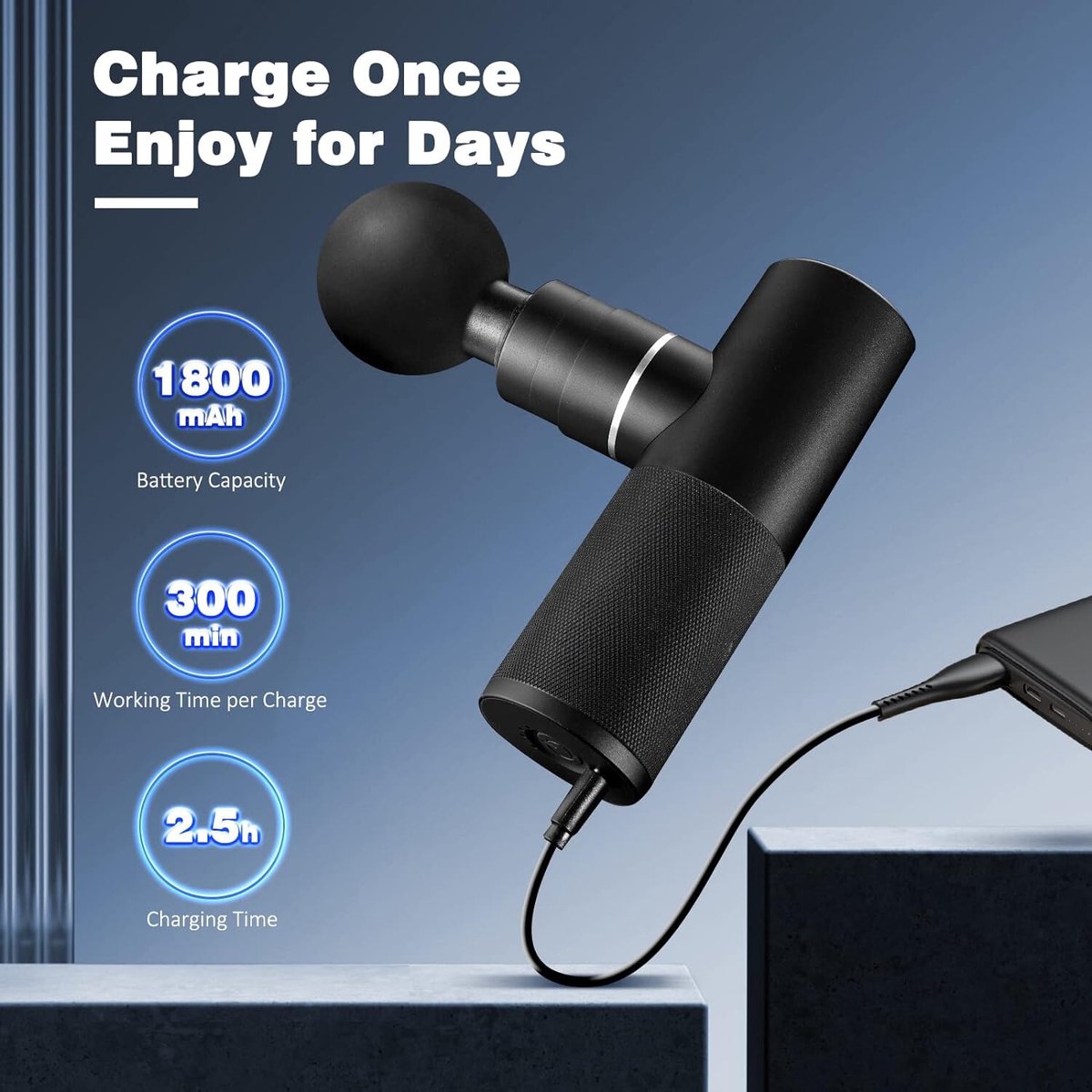 Afbeelding 2 van Massage gun - Massage apparaat - Professioneel - Massagegun - Must have voor iedereen!