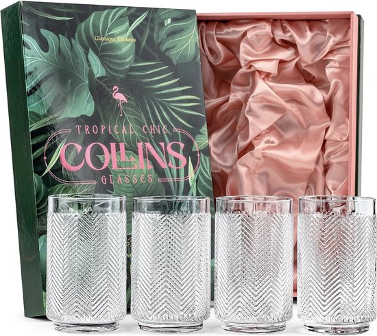 Vintage Flamingo Collins Longdrink cocktailglazen voor Mojito ...
