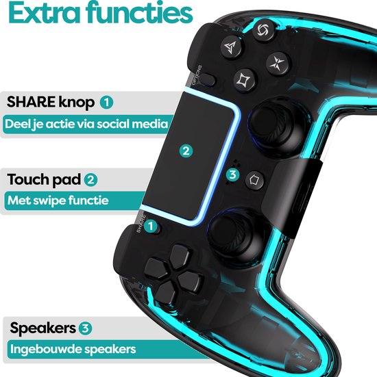 Draadloze RGB Controllers geschikt voor PS4 controller - Shock V3