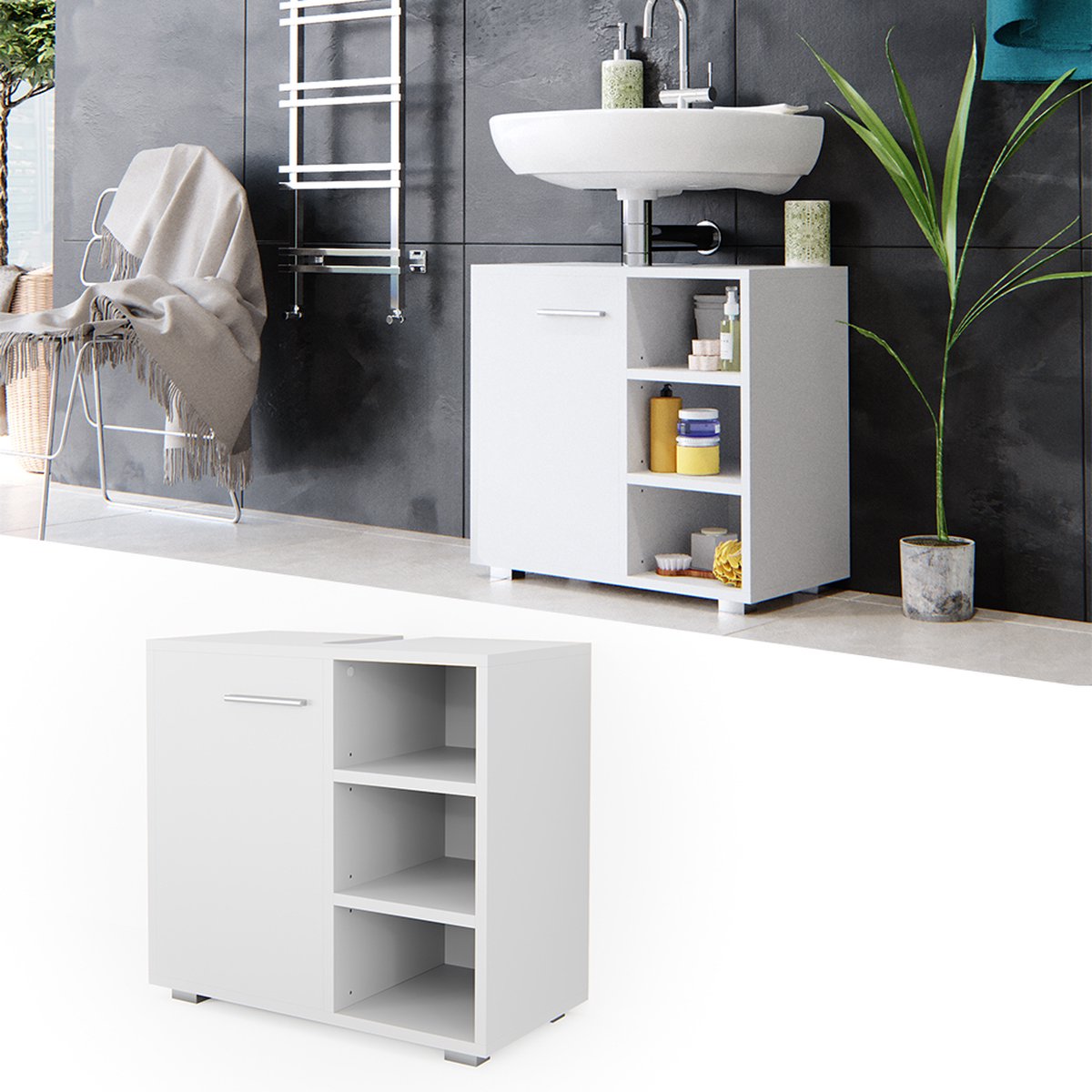 Vicco Basin cabinet Perry, Concrete, 60 x 55.5 cm Vicco Basin cabinet Perry, Concrete, 60 x 55.5 cm