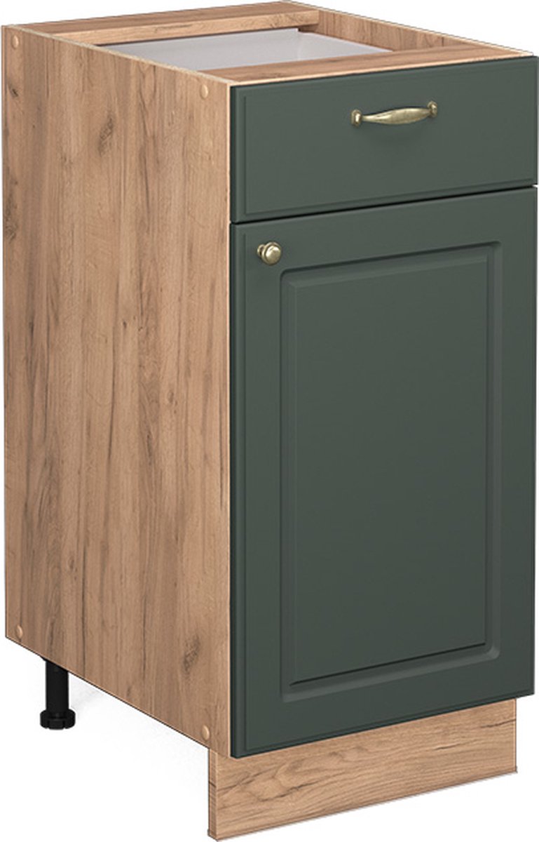 Vicco Fame-Line Keukenonderkast – 40 cm, WB Eik Groen-Goud Landhuis
