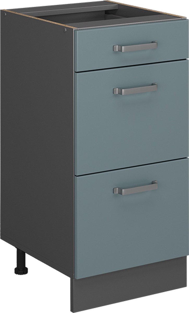 Vicco R-Line Keukenonderkast – 40 cm met laden, zonder werkblad Blauw-grijs