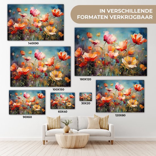 Photo sur toile - Fleurs - Aquarelle - Art - Botanique - Nature - 120x80 cm