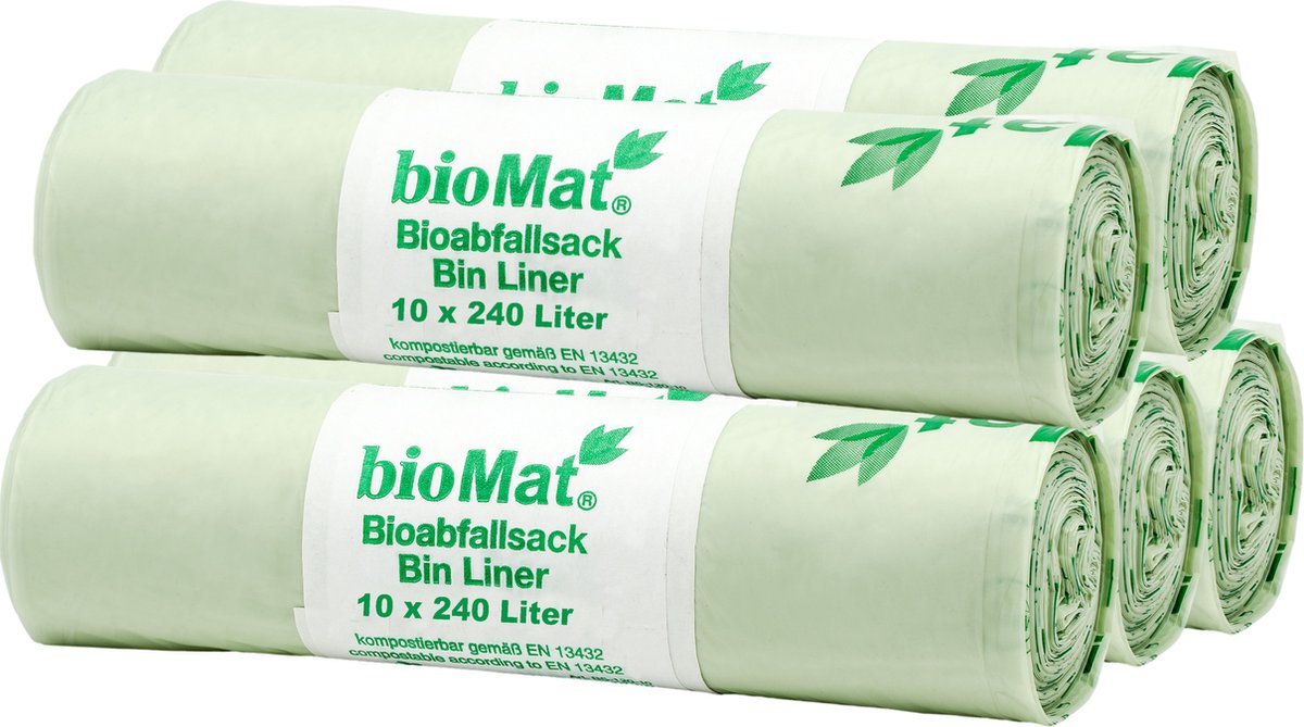 Goedkoopste BioMat - Composteerbare containerzakken 50 x 240 liter - 5 rollen