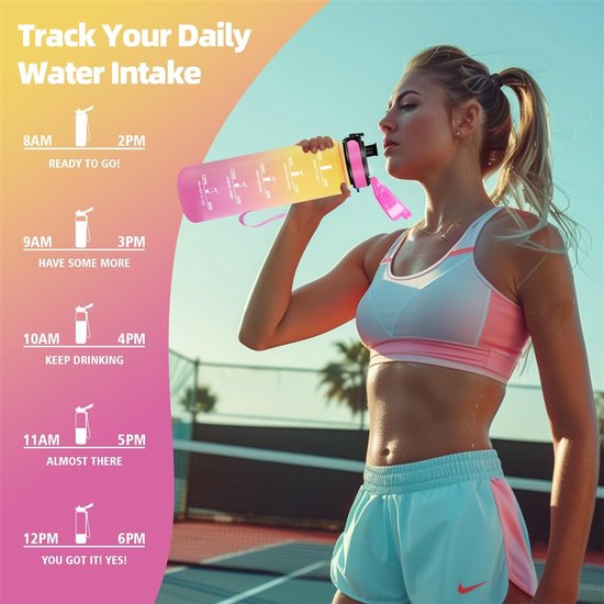 Glaxcidy Water Bottle With Straw, 1 Gallon BOTTLED JOY Fitness Sports Wat