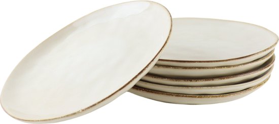 OTIX Ontbijtborden - Bordenset - 6 Persoons - Beige - 21cm - Keramiek - MAPLE