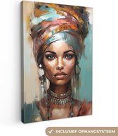 Canvas schilderij vrouw 60x90 cm - Slaapkamer decoratie volwassenen - Moderne kunst - Muurdecoratie canvasdoek abstract - Muurdoek keuken - Foto op canvas - Keukenschilderij woondecoratie - Abstracte kamerdecoratie - Hotel chique