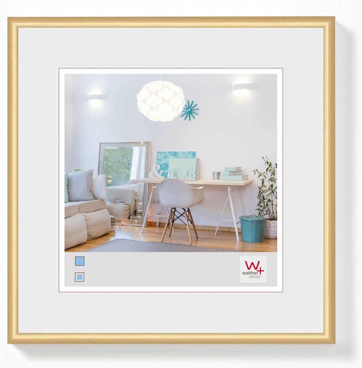 Walther New Lifestyle - Kunststof lijst - Fotoformaat 13x13 cm - Goud