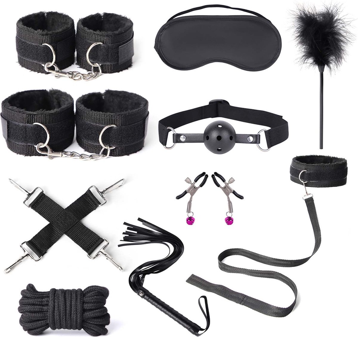 Goedkoopste Fixxx - BDSM Set - WannaPlay- 11 delen - Zwart