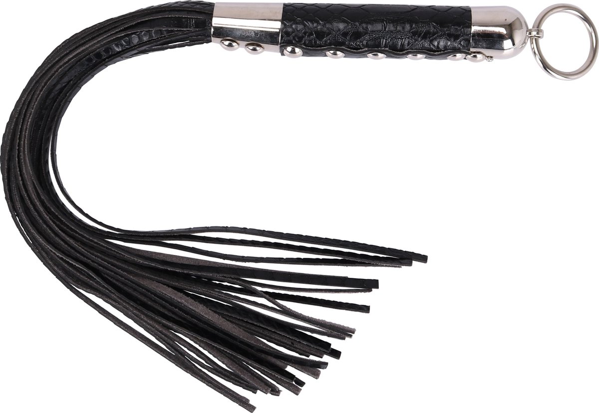 Goedkoopste Fixxx - Zweep - Flogger - PU Leer - Slangenleer Print - Zwart