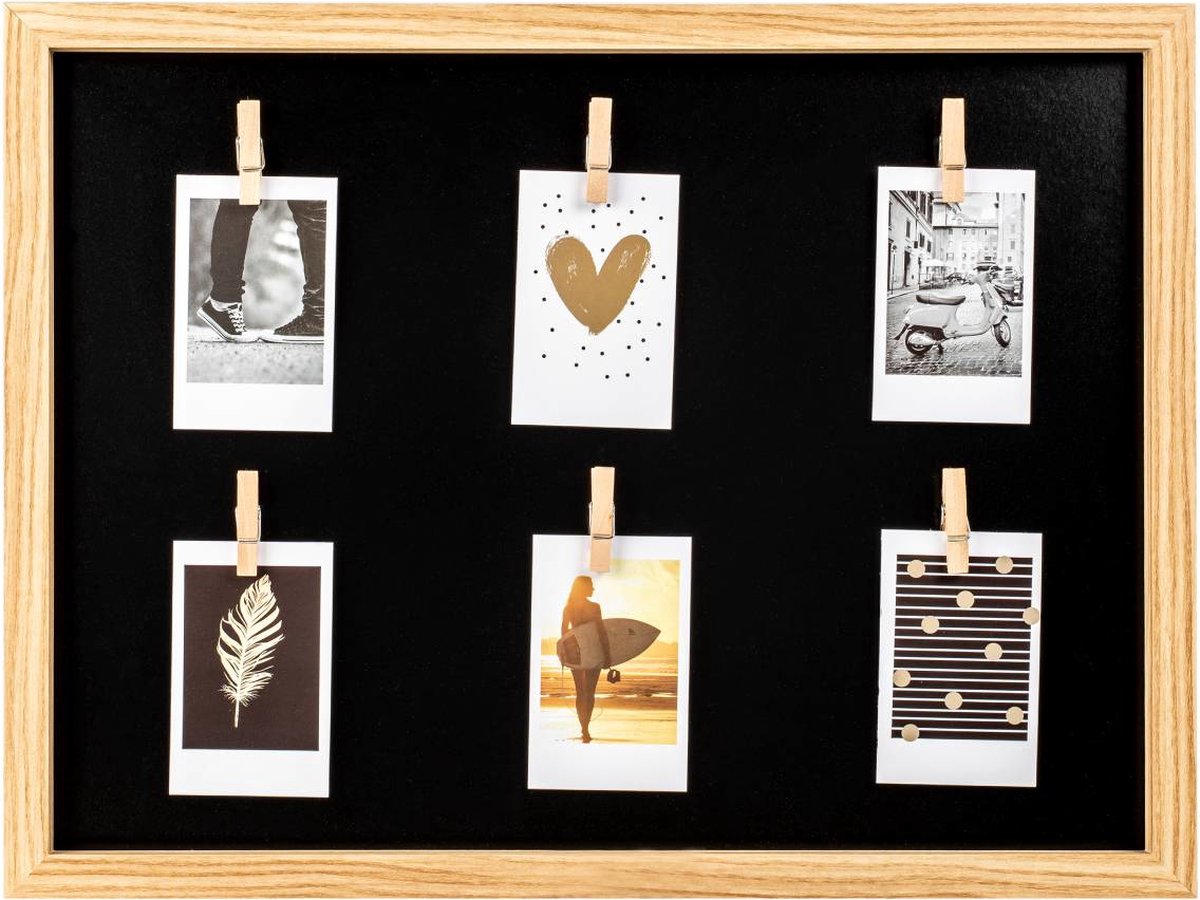 Walther Adventure - MDF Houten lijst - voor 6 foto's in Instax formaat - 40x30 cm - Natuur