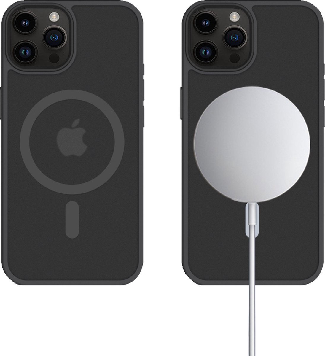 New Age Devi - Hoesje geschikt voor iPhone 15 Pro Max met dit Mat Transparante Zwart MagSafe hoesje - Geschikt voor 6,7 inch!