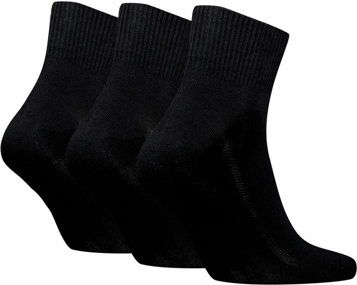 Levi's - 6-Pack - Kwart Sokken - Gerecycled Katoen - Heren / Dames - zwart - 35-38 - 701224673
