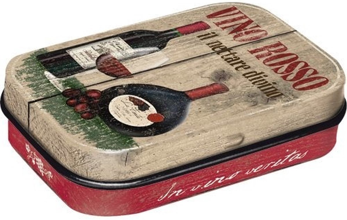 Nostalgic Art vino rosso opslagdoos Opbergdoos Rechthoekig pepermuntdoos mint box 4 x 6 cm