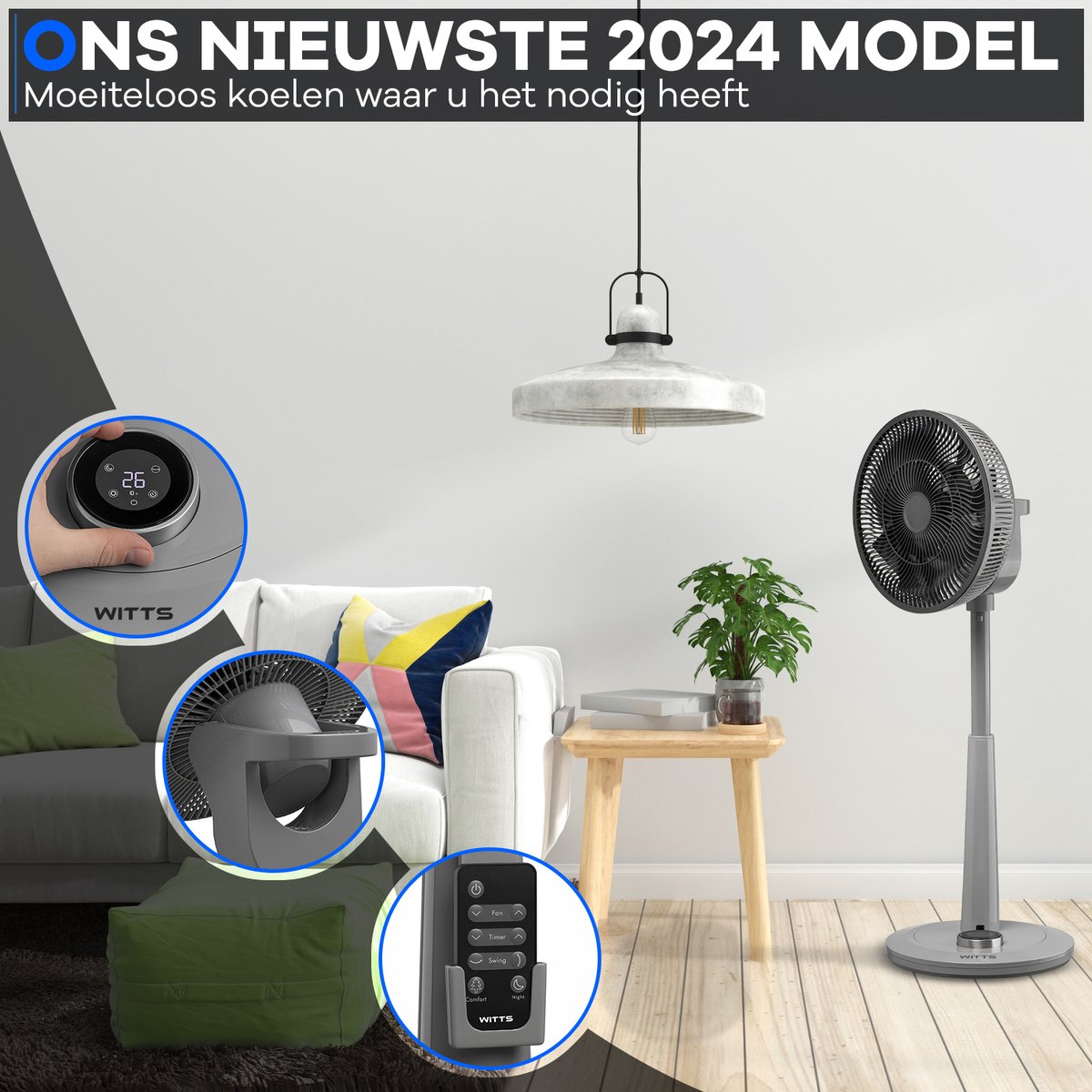 Statief ventilator met afstandsbediening - Medion ventilatoren
