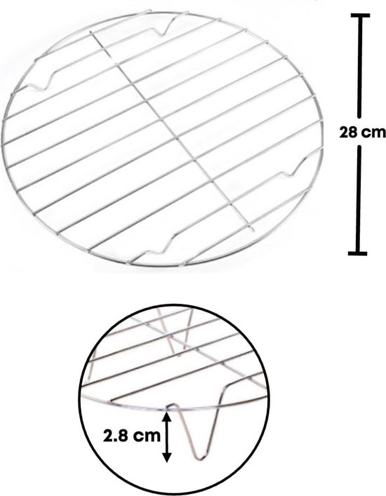 Foto: Grillrooster roestvrij staal 28 cm magnetronrooster rond ovenrooster universeel magnetron rooster