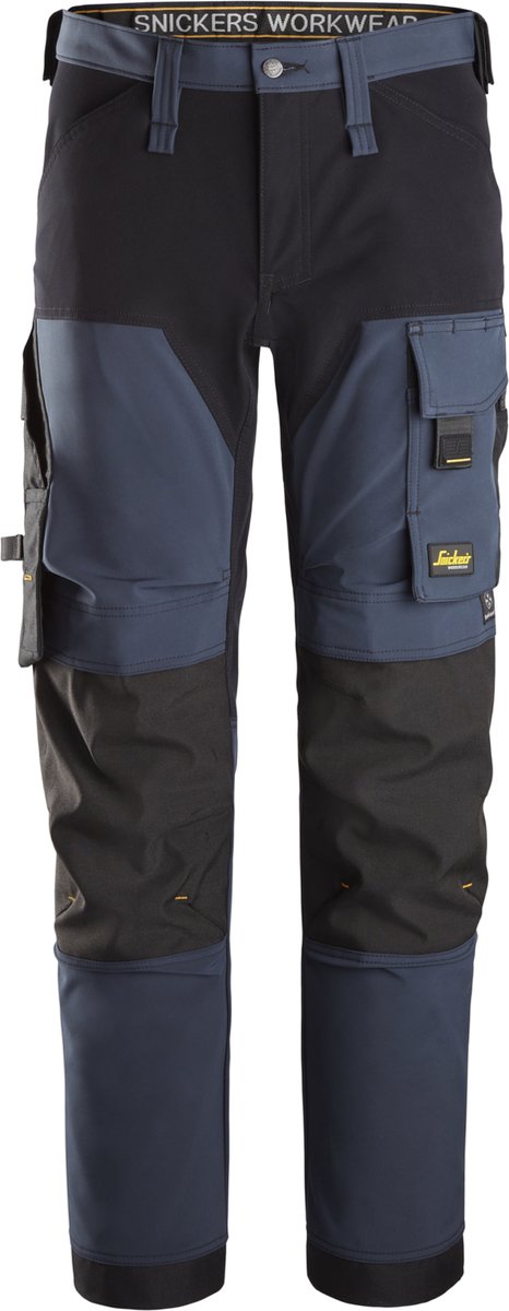 Snickers 6375 AllroundWork, 4-Weg Stretch Werkbroek - Donker Blauw/Zwart - 52