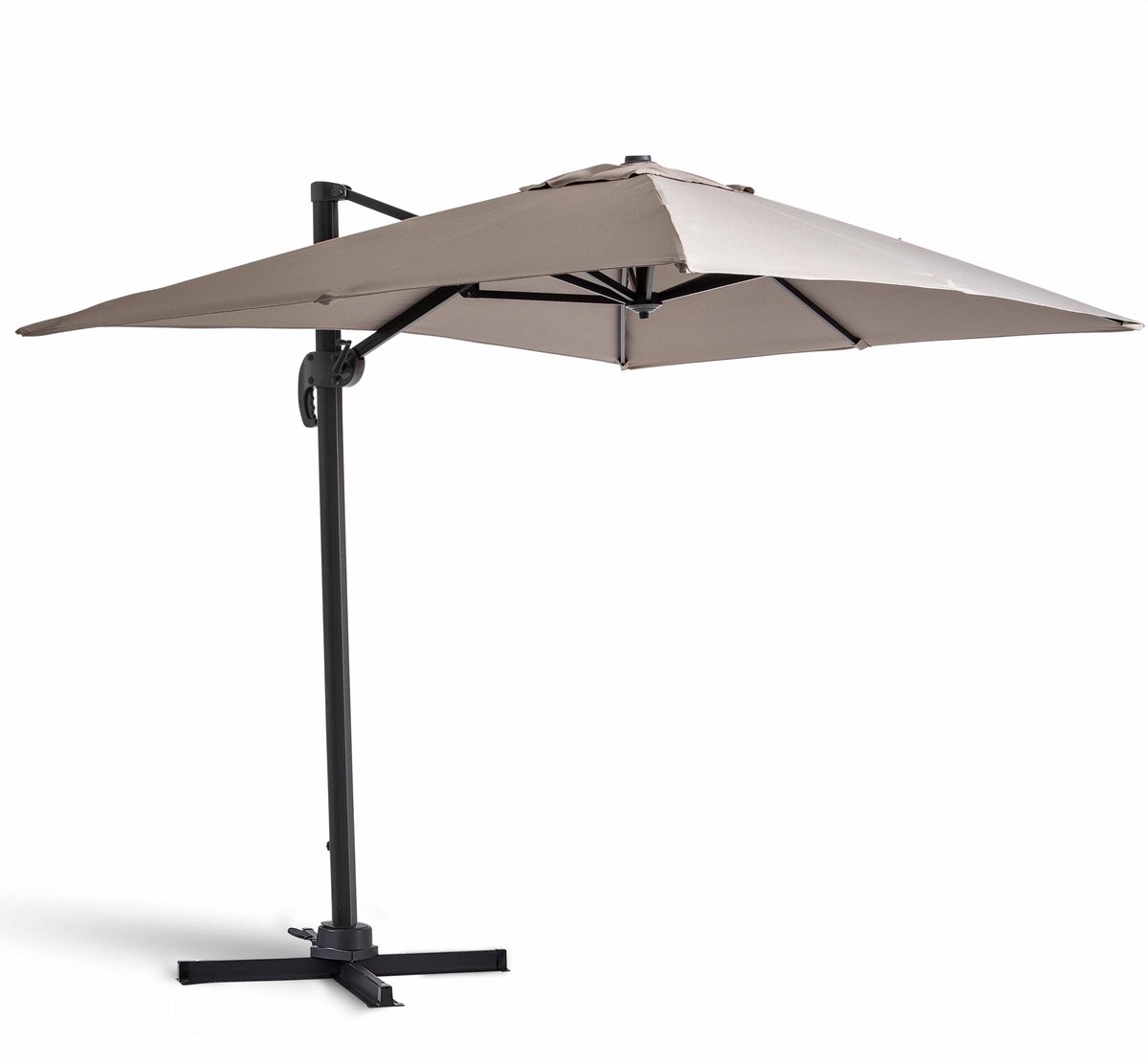 Oviala - Draaibare cantileverparasol van 2x3 meter in taupe aluminium - Amalya
