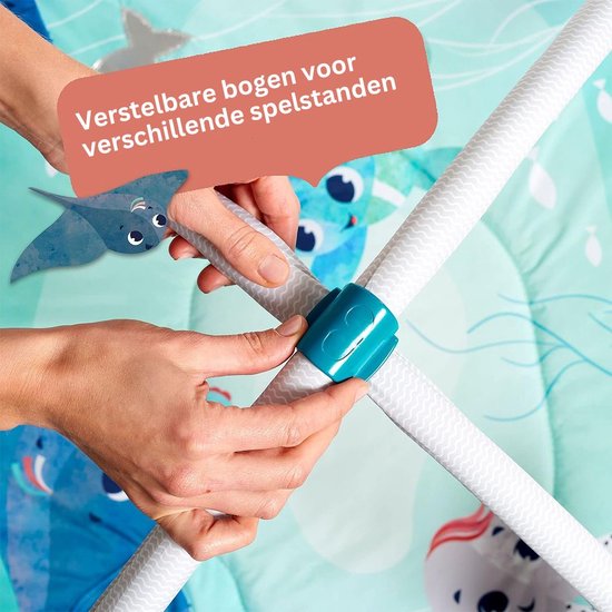 Baby Speelkleed Met Boog - Babyspeelgoed 0 Jaar - Kinderspeelgoed 1 Jaar - Speelmat - Babygym - Blauwe Zee van Kinderplanet — afbeelding 3