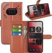 Nothing Phone (2a) Hoesje - MobyDefend Kunstleren Wallet Book Case (Sluiting Voorkant) - Bruin - GSM Hoesje - Telefoonhoesje Geschikt Voor Nothing Phone (2a)