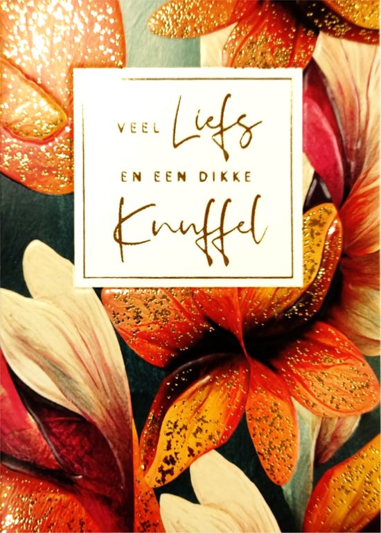 Wenskaart - Golden Rush - Veel Liefs en een Dikke Knuffel